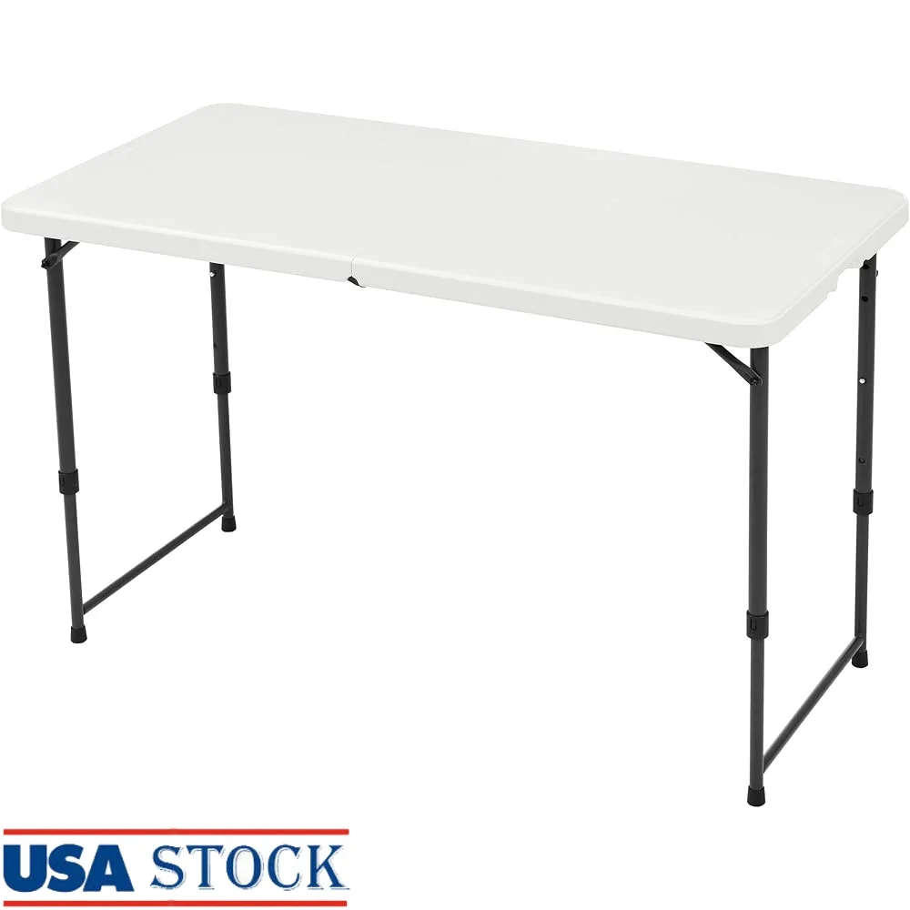4ft Adjustable Height Folding Dining Table Portable Lightweight Indoor Outdoor with Carrying Handle Space Saving Stability
4ft Adjustable Height Folding Dining Table Portable Lightweight Indoor Outdoor with Carrying Handle Space Saving Stability