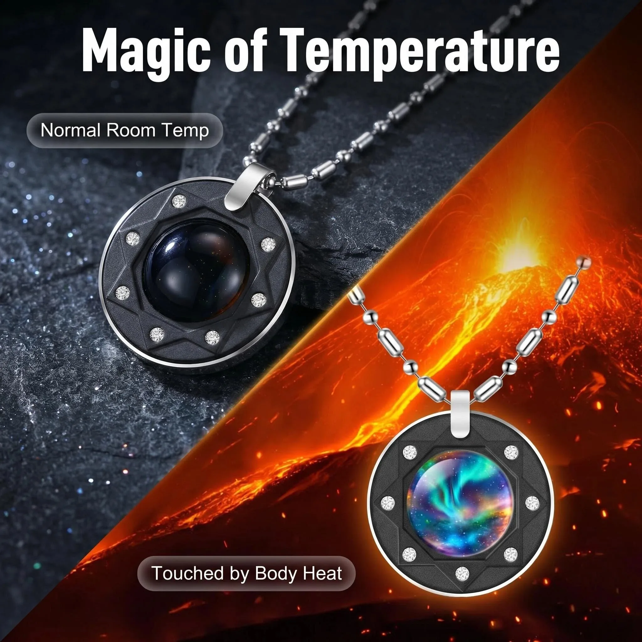 Volcanic Stone Thermal Induction Pendant Round Necklace Unisex Stainless Steel Health Jewelry Wholesale
Volcanic Stone Thermal Induction Pendant Round Necklace Unisex Stainless Steel Health Jewelry Wholesale
