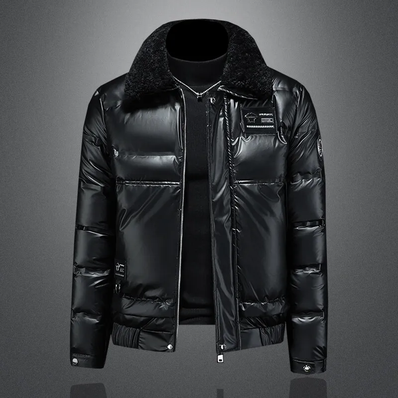 Мужская зимняя куртка с отстегивающимся воротником, утепленная, из блестящей кожи, модная городская стильная белая пуховая куртка
Мужская зимняя куртка с отстегивающимся воротником, утепленная, из блестящей кожи, модная городская стильная белая пуховая куртка