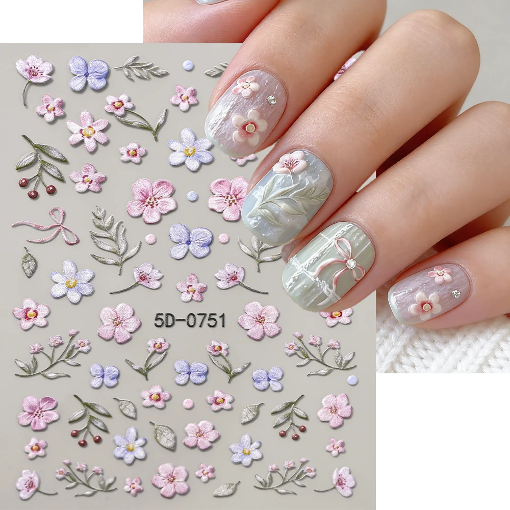 1Pcs Spring Painting Floral Nail Sticker 5D Embossed Garden Flower Ribbon Bowknot Nail Art Decals Self-adhesive Manicure Decorat
1Pcs Spring Painting Floral Nail Sticker 5D Embossed Garden Flower Ribbon Bowknot Nail Art Decals Self-adhesive Manicure Decorat
