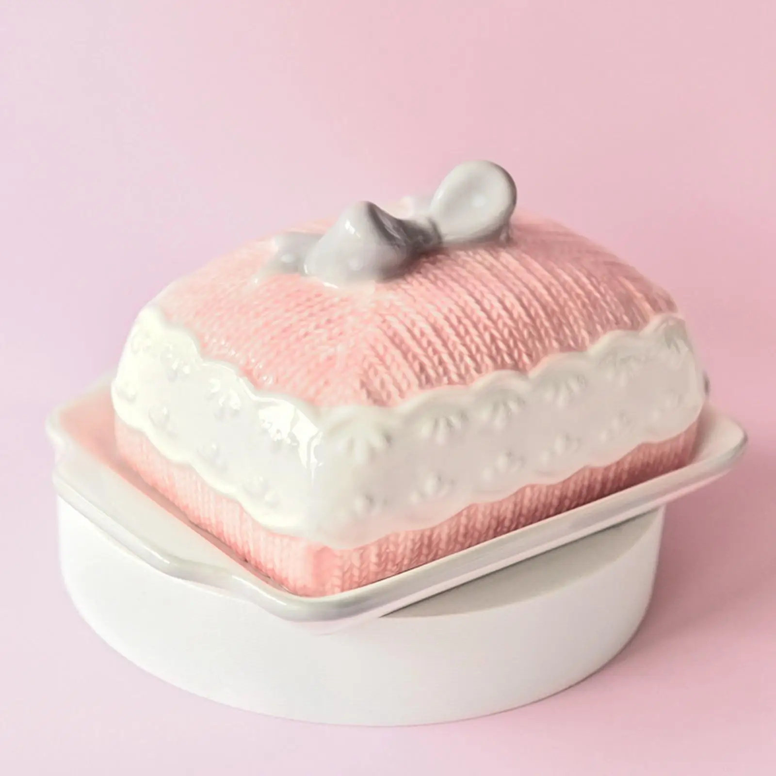 Porcelain Butter Dish with Cover Pink Bow Butter Container Butter Storage Box for Home Dining Room Restaurant Freezer Hotel
Porcelain Butter Dish with Cover Pink Bow Butter Container Butter Storage Box for Home Dining Room Restaurant Freezer Hotel
