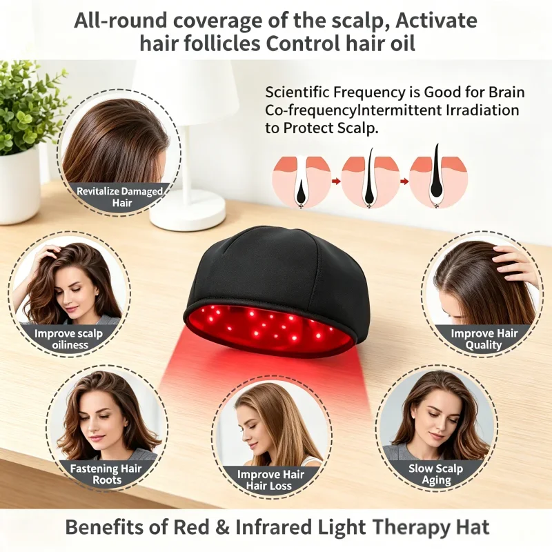 Top Rated Hair Loss Treatment Hat 660nm 830nm Red Near Infrared Hair Regrowth Helmet Red Light Therapy Cap Scalp Massager
Top Rated Hair Loss Treatment Hat 660nm 830nm Red Near Infrared Hair Regrowth Helmet Red Light Therapy Cap Scalp Massager