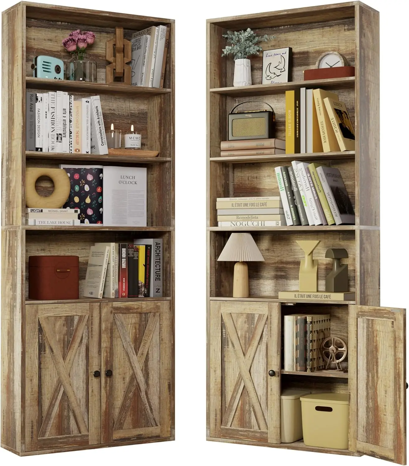 Industrial Bookshelves and Bookcases with Doors Set of 2 Floor Standing 6 Shelf Display Storage Shelves 70 in Tall Bookcase
Industrial Bookshelves and Bookcases with Doors Set of 2 Floor Standing 6 Shelf Display Storage Shelves 70 in Tall Bookcase