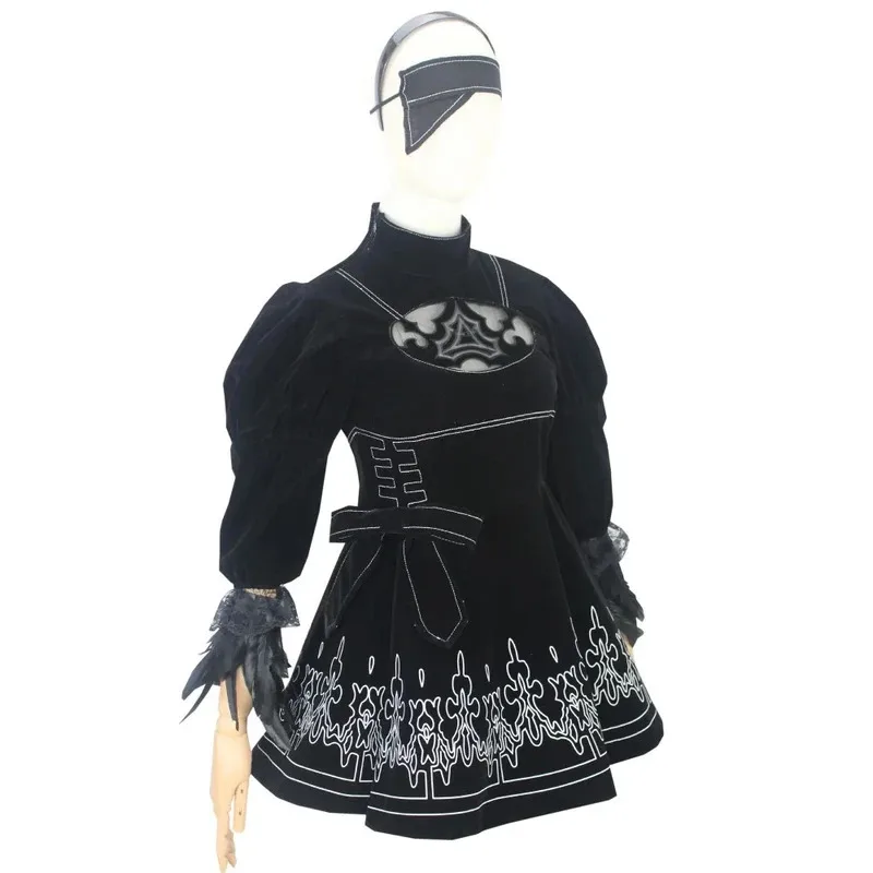 DY20Game NieR Automata 2B Dress YoRHa No. 2 Type B Cosplay Costume NieR Black Uniform 2B Dress Eyemask Gloves Hairpin Stockings2
DY20Game NieR Automata 2B Dress YoRHa No. 2 Type B Cosplay Costume NieR Black Uniform 2B Dress Eyemask Gloves Hairpin Stockings2