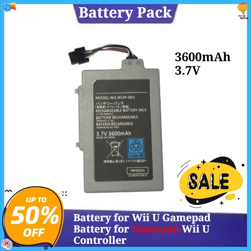 ARR-002 3600mAh Battery for Wii U Gamepad Battery for Nintendo Wii U Controller WUP-010 WUP-012 Replacement Battery Pack
ARR-002 3600mAh Battery for Wii U Gamepad Battery for Nintendo Wii U Controller WUP-010 WUP-012 Replacement Battery Pack