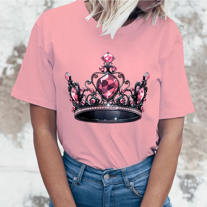 (High quality T-shirts)Crown Letter Printed Women T-Shirts Crown Short Sleeve Shirts Summer Round Neck Tee Shirt Casual tops
(High quality T-shirts)Crown Letter Printed Women T-Shirts Crown Short Sleeve Shirts Summer Round Neck Tee Shirt Casual tops