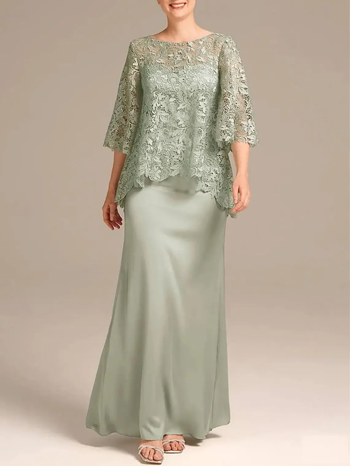 Sage 2 Pieces Mother of The Bride Dresses 2026 with Lace Jacket Mermaid Satin Long Groom Dress Formal Wedding Guest Party
Sage 2 Pieces Mother of The Bride Dresses 2026 with Lace Jacket Mermaid Satin Long Groom Dress Formal Wedding Guest Party