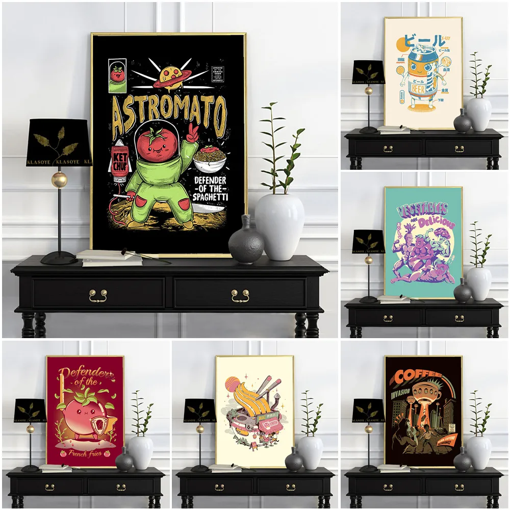 Funny Food Fruit Drink Poster Lovely Cartoon Art Print Vegetable Muscle Man Wall Picture Snack Bar Home Decor Canvas Painting
Funny Food Fruit Drink Poster Lovely Cartoon Art Print Vegetable Muscle Man Wall Picture Snack Bar Home Decor Canvas Painting