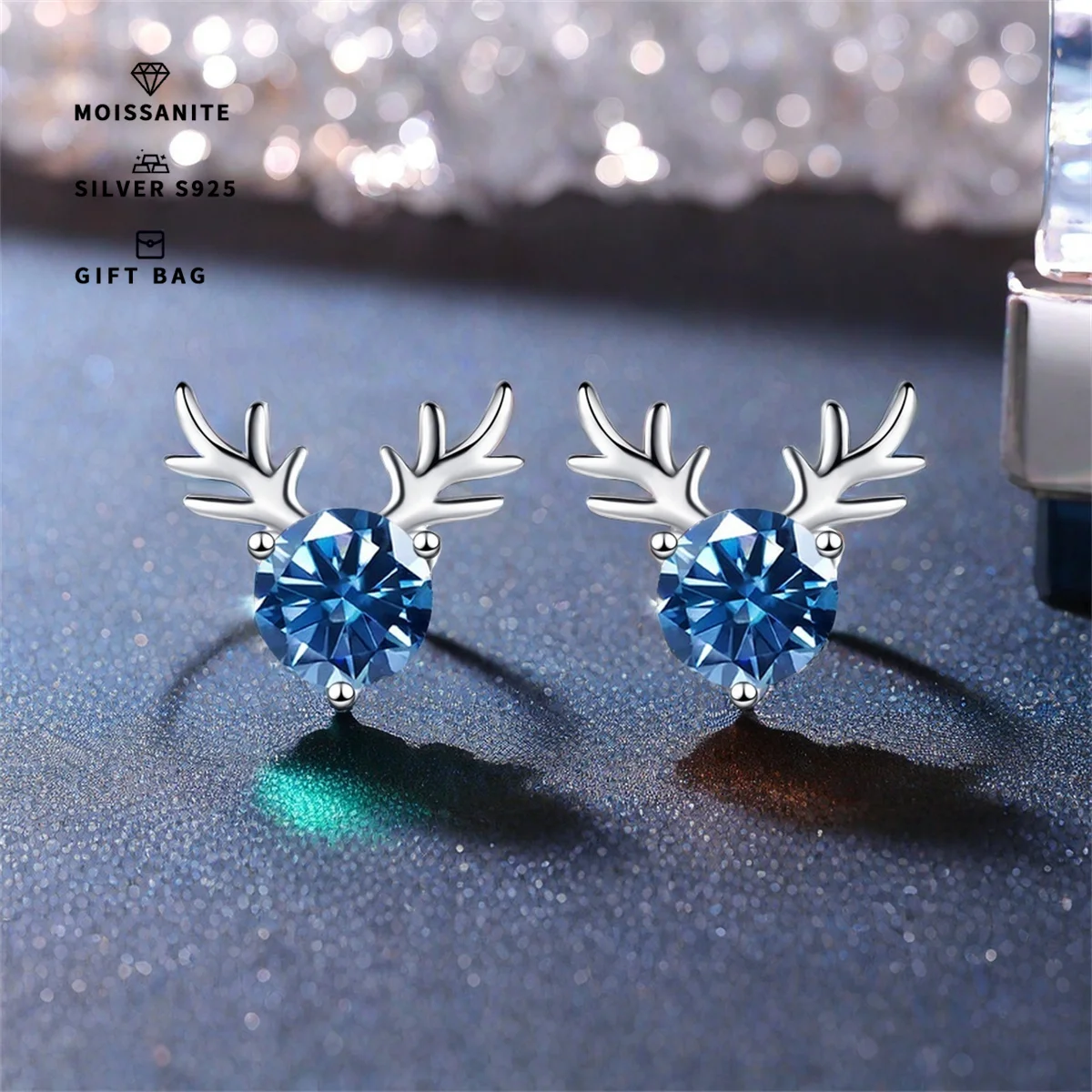 Пара синих серег-гвоздиков, инкрустированных когтями GRA Moissanite, S925, посеребренные платиновые рога оленя, мужские и женские украшения с животными
Пара синих серег-гвоздиков, инкрустированных когтями GRA Moissanite, S925, посеребренные платиновые рога оленя, мужские и женские украшения с животными