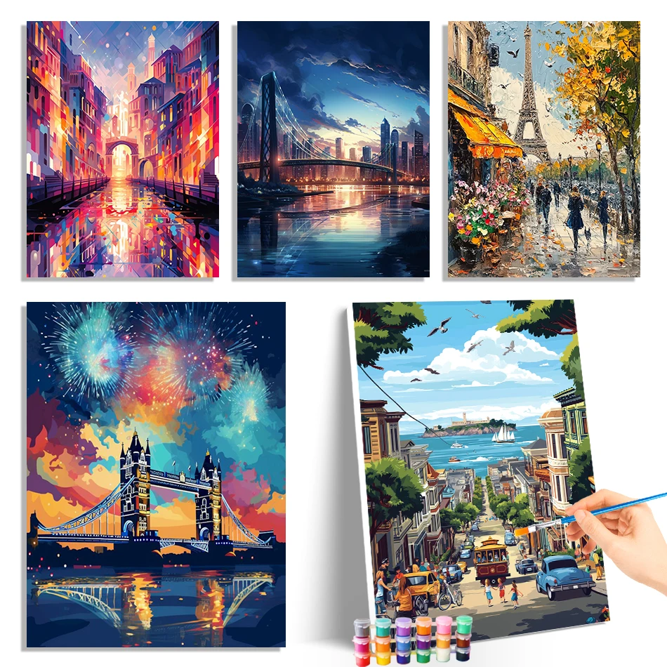 GATYZTORY Painting By Number Adults City scenery Canvas Painting Watercolor Acrylic Drawing On Canvas Handmade Home Decoration
GATYZTORY Painting By Number Adults City scenery Canvas Painting Watercolor Acrylic Drawing On Canvas Handmade Home Decoration