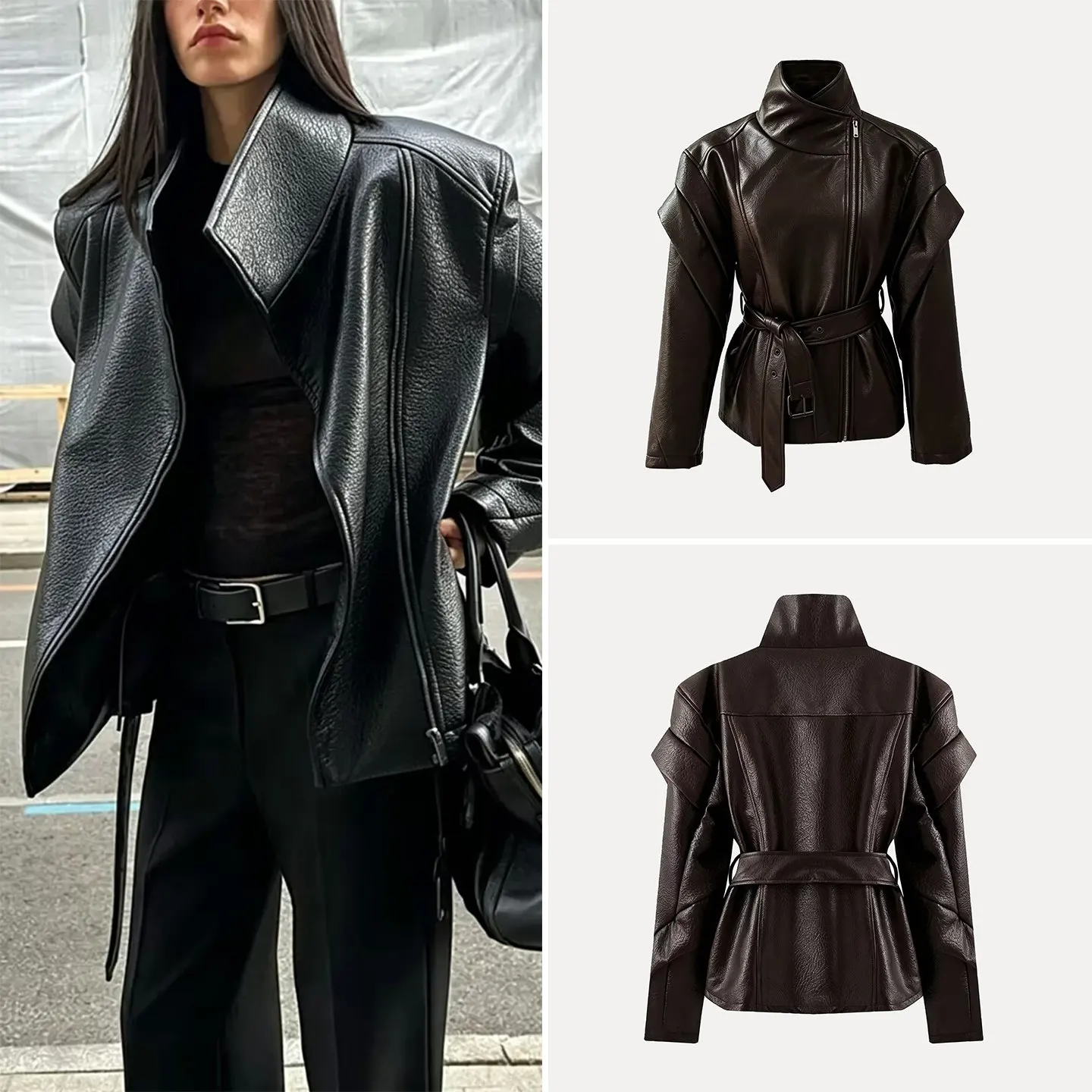 Elegant High Collar Side Zip Slimming Jacket Women's Fashion Design Winter Coat Long Sleeve Leather Outerwear ZADATA Brand
Elegant High Collar Side Zip Slimming Jacket Women's Fashion Design Winter Coat Long Sleeve Leather Outerwear ZADATA Brand