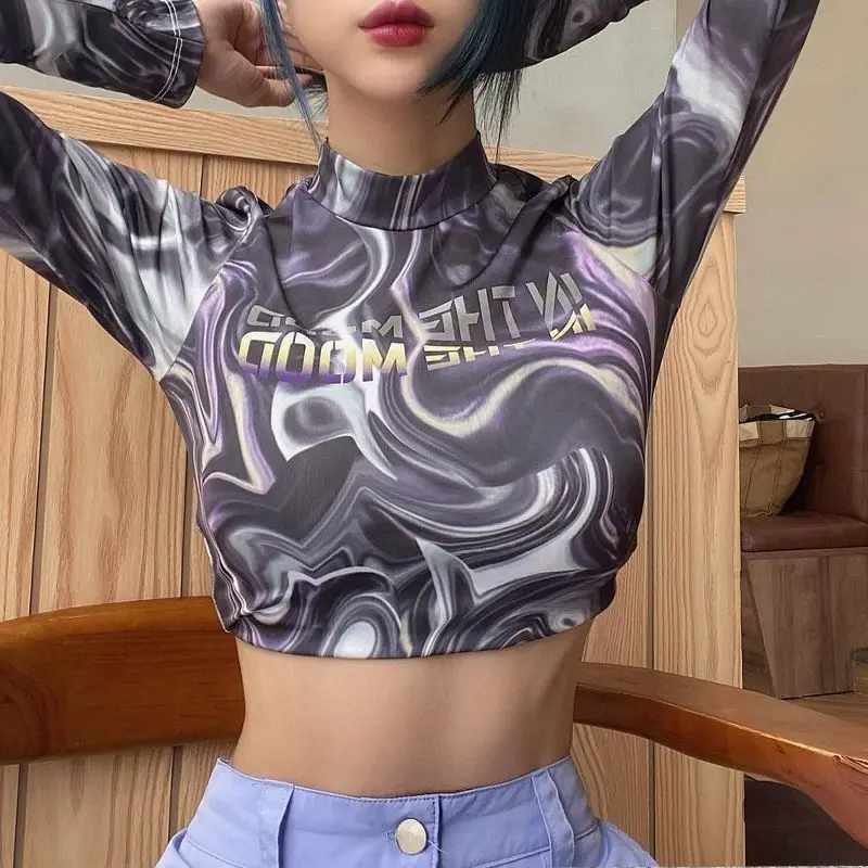 Zoki Fashion Letter Print Crop Top Spring Summer Stand Collar Long Sleeve T Shirt Sexy Streetwear Y2K Female Tees New
Zoki Fashion Letter Print Crop Top Spring Summer Stand Collar Long Sleeve T Shirt Sexy Streetwear Y2K Female Tees New