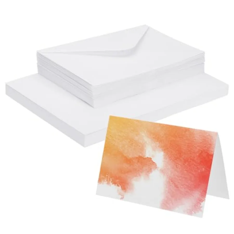 Sets Pure Cotton Watercolor Cards 140lb/0 GSM Postcards with Envelopes for Art Painting Creative Thank Notes, 4x6 Inch Foldable
Sets Pure Cotton Watercolor Cards 140lb/0 GSM Postcards with Envelopes for Art Painting Creative Thank Notes, 4x6 Inch Foldable