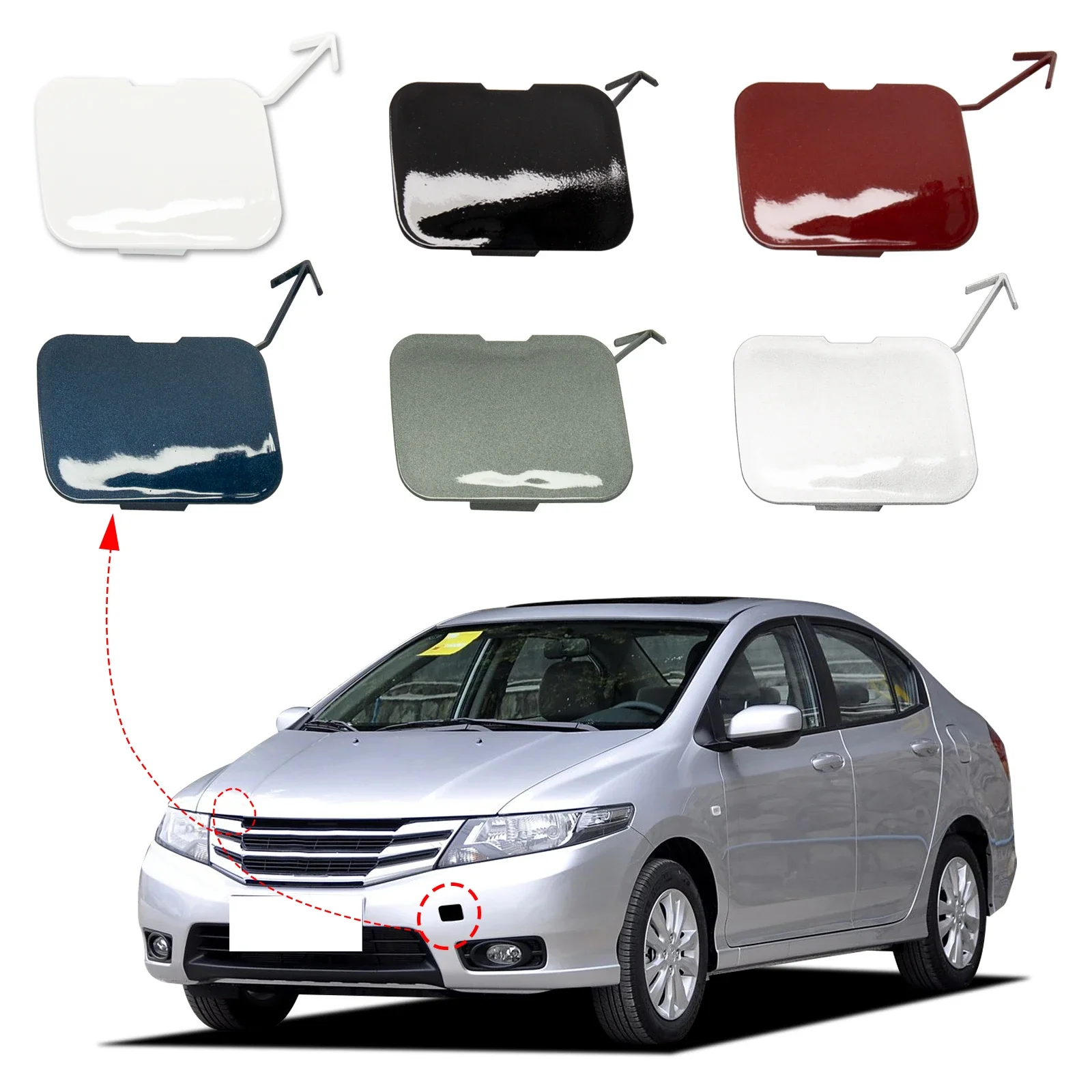 Tapa de la cubierta del gancho de remolque del parachoques delantero del coche para HONDA CITY 2012 2013 2014
Tapa de la cubierta del gancho de remolque del parachoques delantero del coche para HONDA CITY 2012 2013 2014