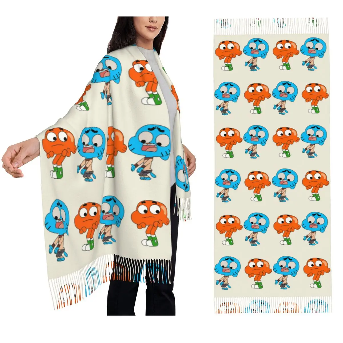 Gumball And Darwin, What The What Шарф Шарфы с кисточками для женщин Мягкие теплые шали и накидки Большая осенне-зимняя шаль
Gumball And Darwin, What The What Шарф Шарфы с кисточками для женщин Мягкие теплые шали и накидки Большая осенне-зимняя шаль