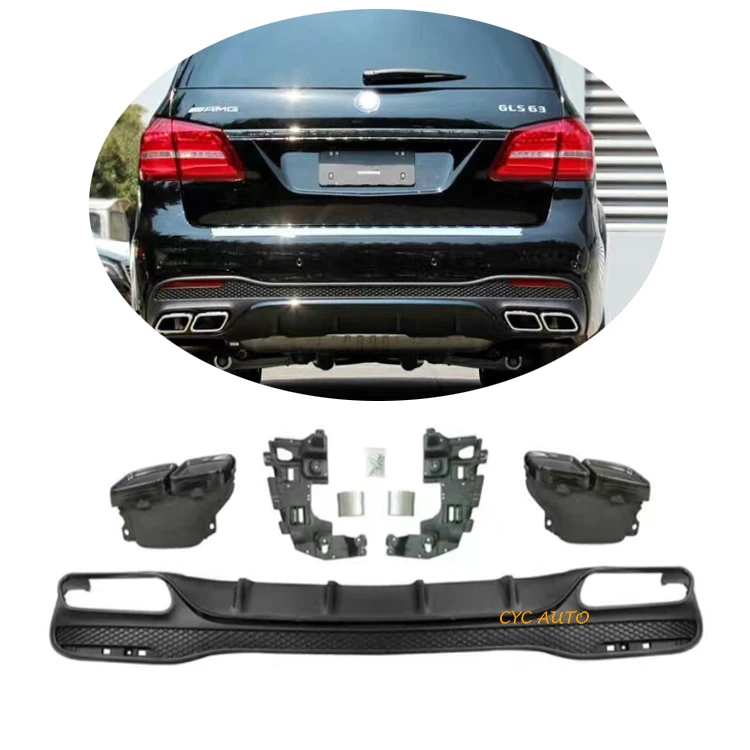 Car Parts GLS Class Diffuser For Mercedes Benz X166 GLS63 Rear Diffuser With Tail Pipe
Car Parts GLS Class Diffuser For Mercedes Benz X166 GLS63 Rear Diffuser With Tail Pipe