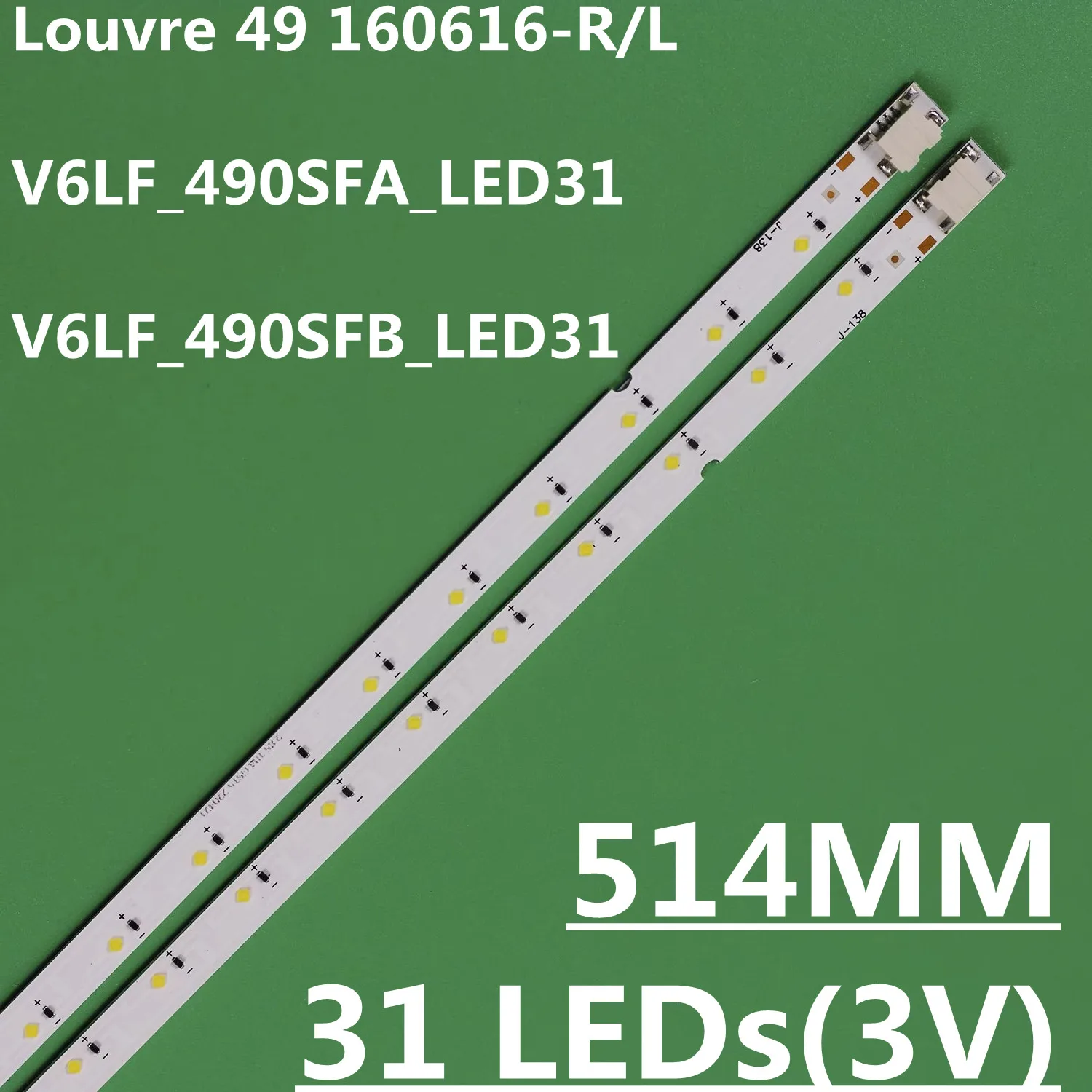50kit LED Strip for UA49K5100 UA49K5300 Louvre 49 160616 R/L BN95-03721A V6LF_490DKA_LED31 BN96-39731A 39730A CY-FK049BNEV
50kit LED Strip for UA49K5100 UA49K5300 Louvre 49 160616 R/L BN95-03721A V6LF_490DKA_LED31 BN96-39731A 39730A CY-FK049BNEV