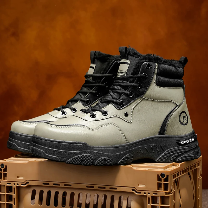Winter Men's Boots Warm Plush Outdoor Cotton Shoes Black Size Waterproof Lace Up Anti Slip Fashion Cold Resistant Men's Shoes
Winter Men's Boots Warm Plush Outdoor Cotton Shoes Black Size Waterproof Lace Up Anti Slip Fashion Cold Resistant Men's Shoes