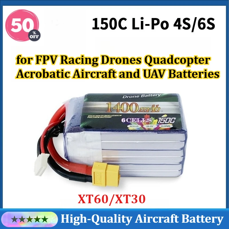 3pcs 150C Li-Po 4S/6S Drone Batterys for FPV Racing Drones Quadcopter Acrobatic Aircraft and UAV Batteries XT60/XT30 Plug
3pcs 150C Li-Po 4S/6S Drone Batterys for FPV Racing Drones Quadcopter Acrobatic Aircraft and UAV Batteries XT60/XT30 Plug