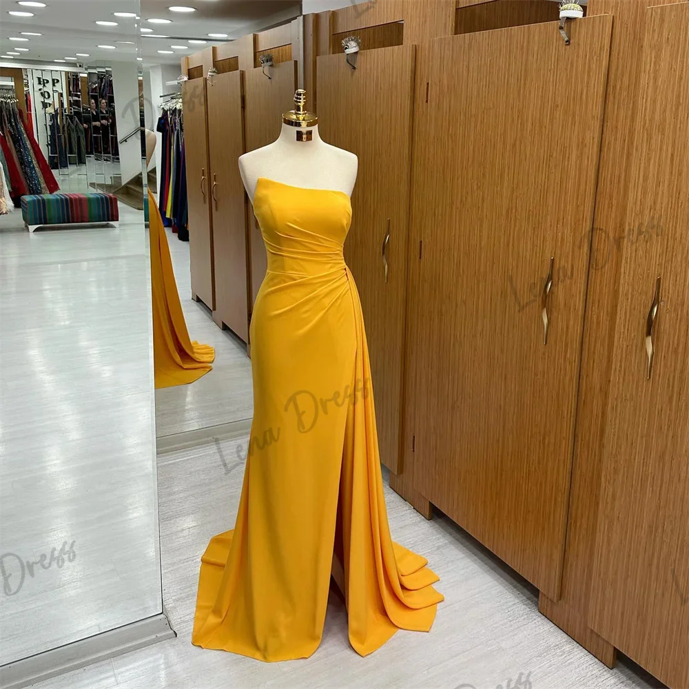 Lena - Yellow Fishtail Dress Sleeveless Party Dress Chiffon Wedding Side Split Special Occasion Dress Robe Evening Party
Lena - Yellow Fishtail Dress Sleeveless Party Dress Chiffon Wedding Side Split Special Occasion Dress Robe Evening Party