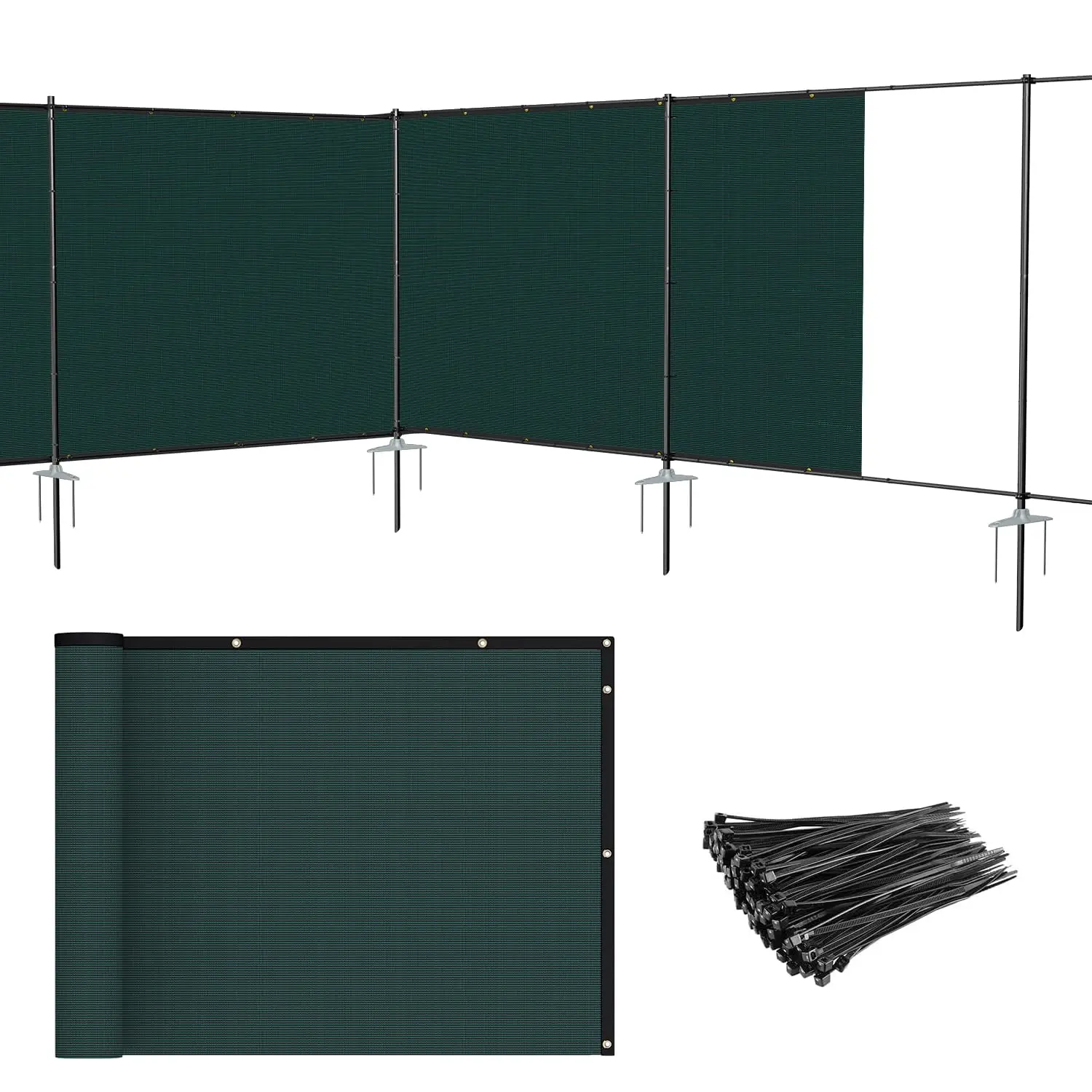 5' x 23' Outdoor Privacy Screen Freestanding Temporary Fence Panels Net Cover with Metal Poles for Outside Backyard, Customized
5' x 23' Outdoor Privacy Screen Freestanding Temporary Fence Panels Net Cover with Metal Poles for Outside Backyard, Customized