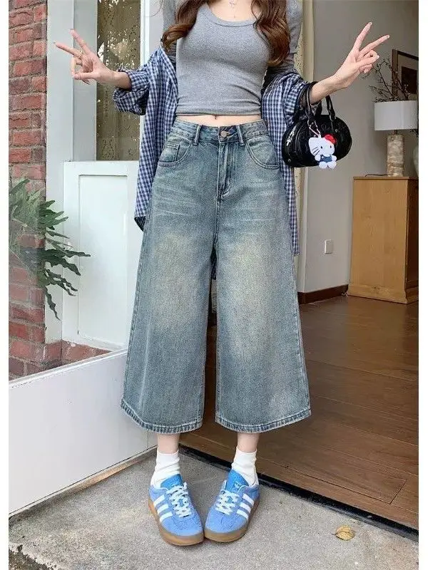 American Style Vintage Faded Straight Leg Jeans Women's Small Size Summer Fashion Loose Slimming Seven-Foot Wide Leg Pants
American Style Vintage Faded Straight Leg Jeans Women's Small Size Summer Fashion Loose Slimming Seven-Foot Wide Leg Pants
