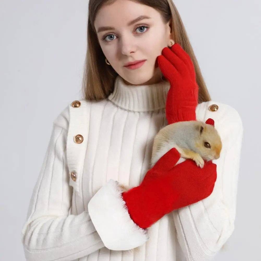 Holiday Season Gloves Christmas Santa Claus Gloves Set with White Fuzzy Cuffs Winter Warm Full Finger Gloves for Xmas Party
Holiday Season Gloves Christmas Santa Claus Gloves Set with White Fuzzy Cuffs Winter Warm Full Finger Gloves for Xmas Party