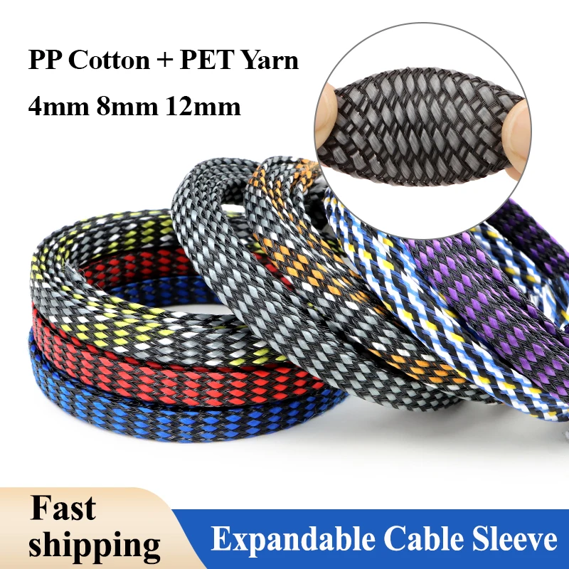 1/5/10/50m 4mm 8mm 12mm Expandable Cable Sleeve PP Cotton + PET Yarn Braided Insulated Protection Harness Wire Wrap Sheath Tube
1/5/10/50m 4mm 8mm 12mm Expandable Cable Sleeve PP Cotton + PET Yarn Braided Insulated Protection Harness Wire Wrap Sheath Tube