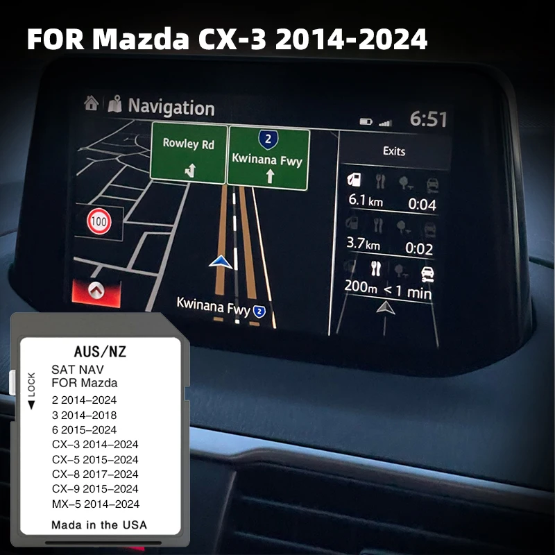 Suit for Mazda CX3 2014-2024 Vehicle Update 2024 Australia New Zealand maps SD Card GPS Compatible Connect 1 System Navigation 
Suit for Mazda CX3 2014-2024 Vehicle Update 2024 Australia New Zealand maps SD Card GPS Compatible Connect 1 System Navigation