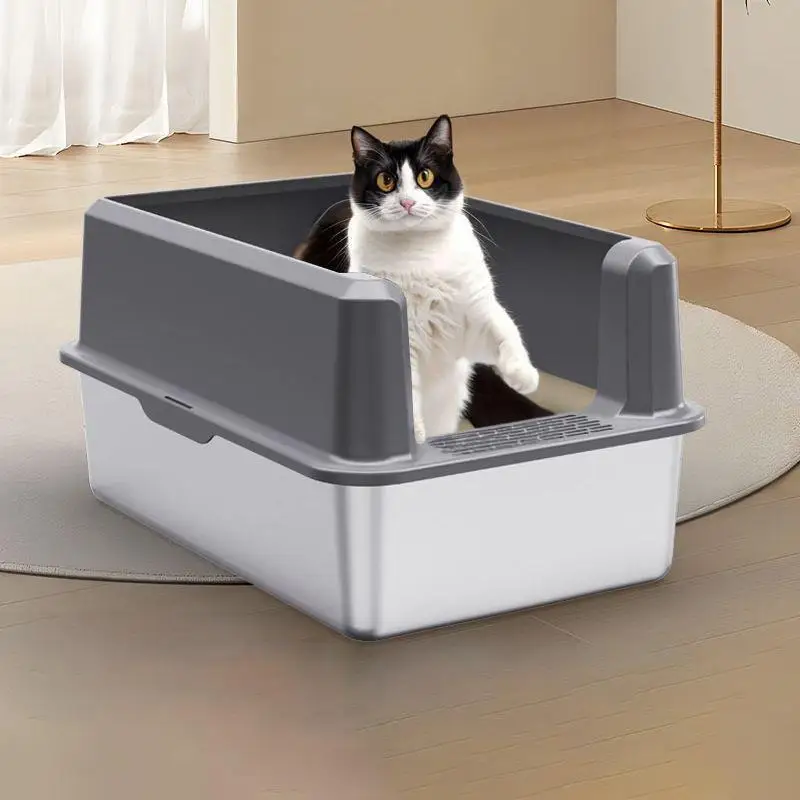 Cat Litter Box Extra Large Semi-enclosed Anti-splash Cat Litter Box Open Cat Litter Box Stainless Steel Extra Large Cat Toilet
Cat Litter Box Extra Large Semi-enclosed Anti-splash Cat Litter Box Open Cat Litter Box Stainless Steel Extra Large Cat Toilet