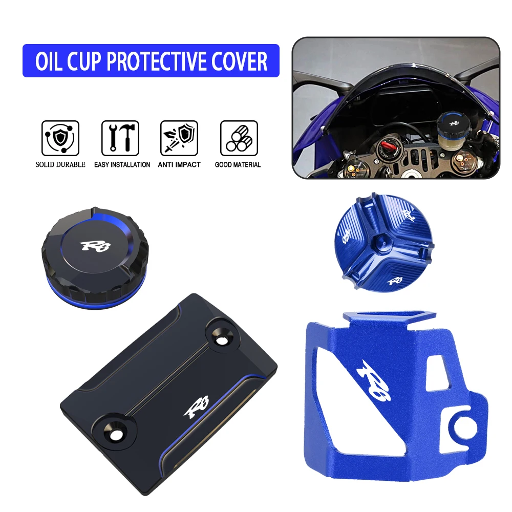 Motorcycle Accessories Front Rear Brake Fluid Reservoir Cover Engine Oil Cap For Yamaha YZFR6 YZF R6 1999 - 2022 2023 2024 2025
Motorcycle Accessories Front Rear Brake Fluid Reservoir Cover Engine Oil Cap For Yamaha YZFR6 YZF R6 1999 - 2022 2023 2024 2025