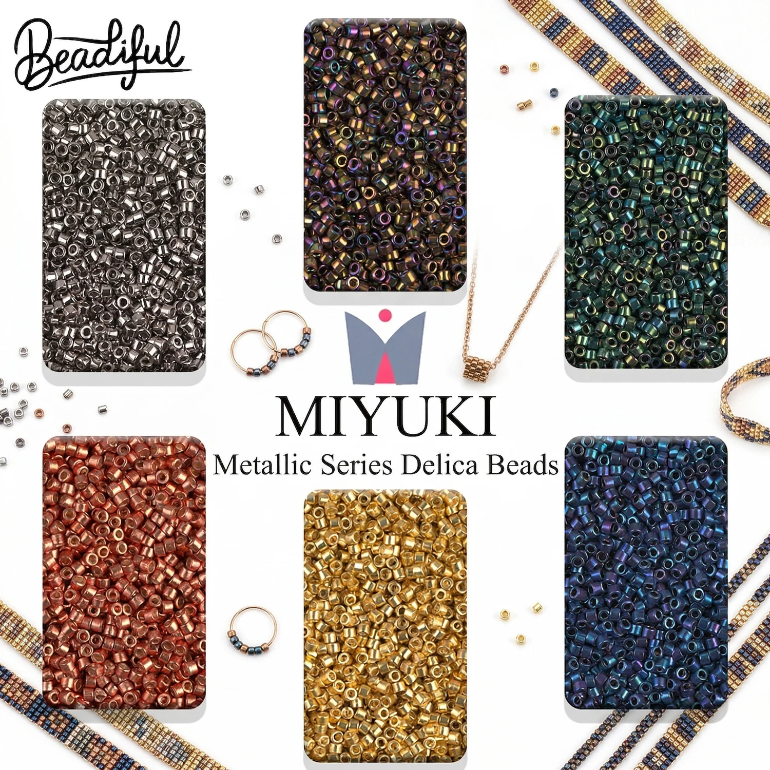 MIYUKI Delica Beads 11/0 10g 2000pcs Metallic & Ceylon Seed Beads for DIY Jewelry Making
MIYUKI Delica Beads 11/0 10g 2000pcs Metallic & Ceylon Seed Beads for DIY Jewelry Making