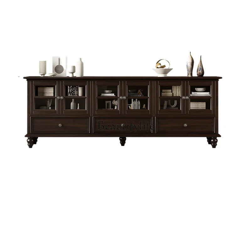 American all-solid wood coffee table TV cabinet combination retro high living room
American all-solid wood coffee table TV cabinet combination retro high living room