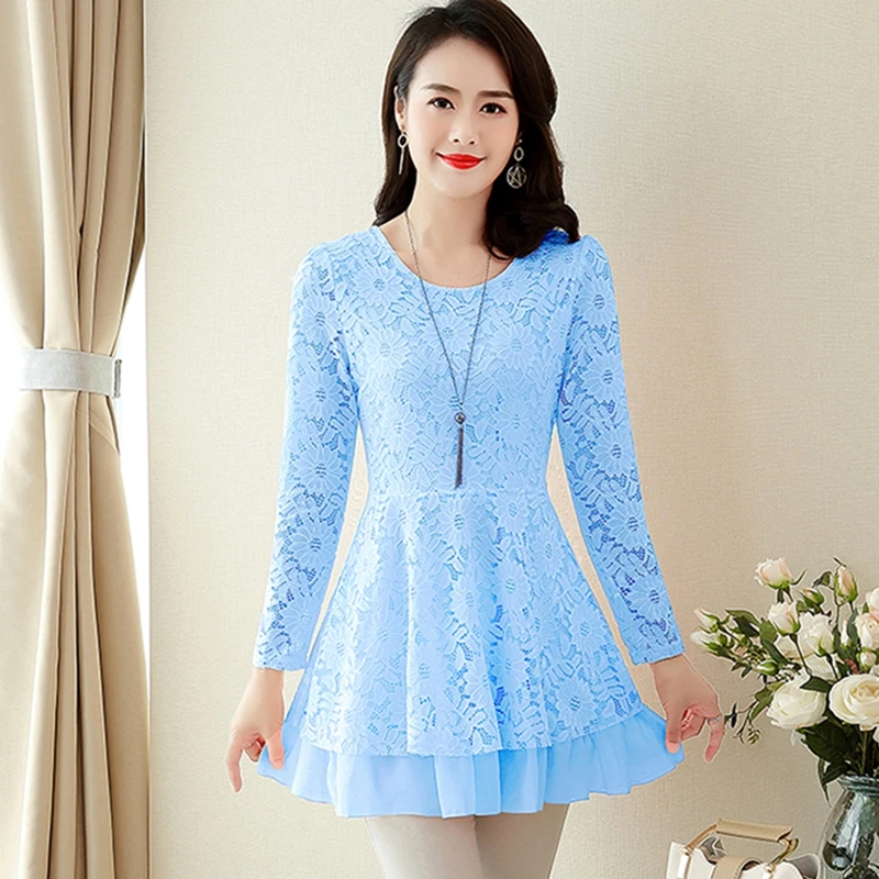 Autumn Winter Lace Blouse Women Long Shirt Elegant Long Sleeve Hollow Chiffon Ruffle Patchwork Basic Blouses
Autumn Winter Lace Blouse Women Long Shirt Elegant Long Sleeve Hollow Chiffon Ruffle Patchwork Basic Blouses