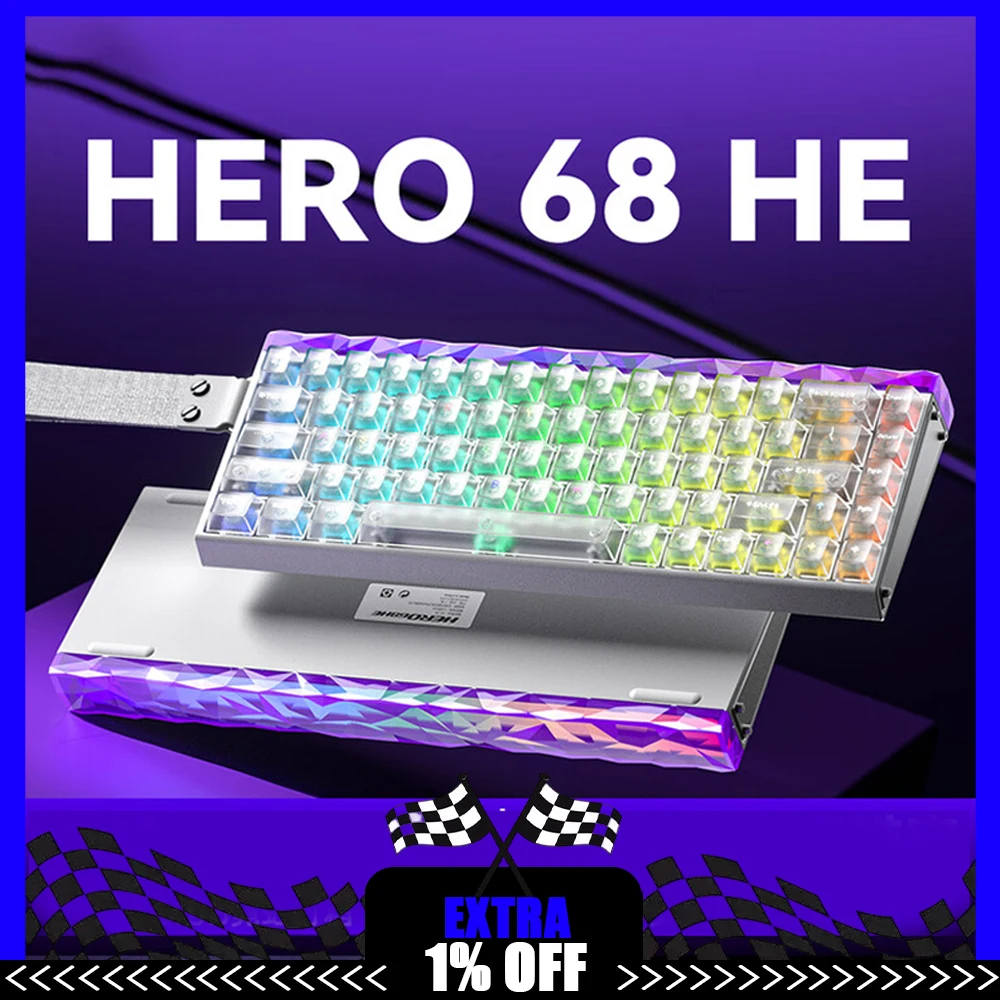 AULA Hero 68HE Keyboard Wired 8000hz RGB Magnetic Axis Gaming Keyboard 0.01mm RT Carbon Fiber Positioning Board For Pc Accessory
AULA Hero 68HE Keyboard Wired 8000hz RGB Magnetic Axis Gaming Keyboard 0.01mm RT Carbon Fiber Positioning Board For Pc Accessory