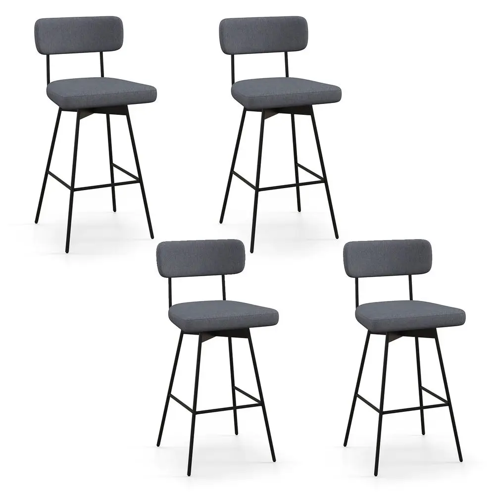 Bar Stools Set of 4, 29 Upholstered Bar Height Chairs with Back, 360 Swivel Dining Chairs with HeavyDuty Metal Legs and Footres
Bar Stools Set of 4, 29 Upholstered Bar Height Chairs with Back, 360 Swivel Dining Chairs with HeavyDuty Metal Legs and Footres