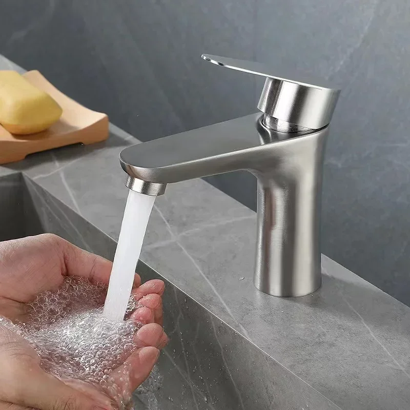 304 Stainless Steel Paint Bathroom Sink Faucet Hot and Cold Water Basin Faucet Durable Lavatory Sink Faucet Bathroom Accessories
304 Stainless Steel Paint Bathroom Sink Faucet Hot and Cold Water Basin Faucet Durable Lavatory Sink Faucet Bathroom Accessories