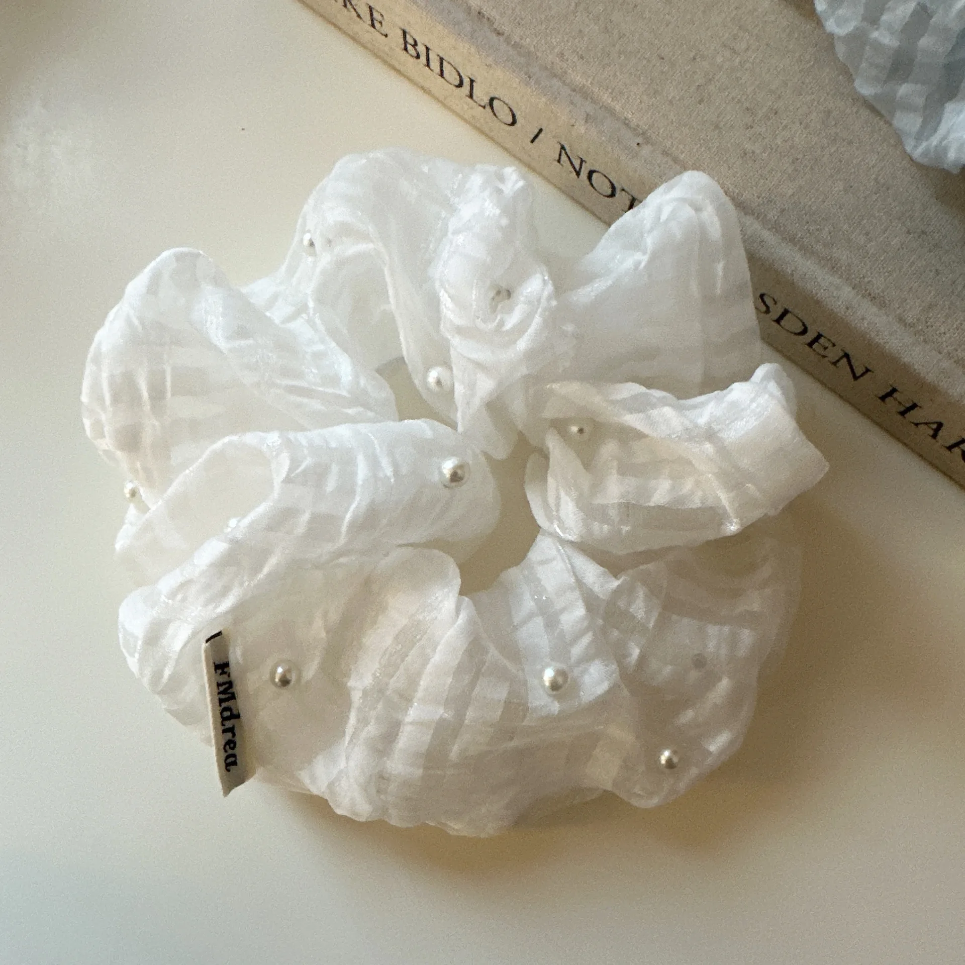 Soft Fluffy Large Scrunchie Mesh Pearl Stripe Design Hair Ring for Low Pony Tail and Bun Skirt Shape Elastic Band Essential
Soft Fluffy Large Scrunchie Mesh Pearl Stripe Design Hair Ring for Low Pony Tail and Bun Skirt Shape Elastic Band Essential