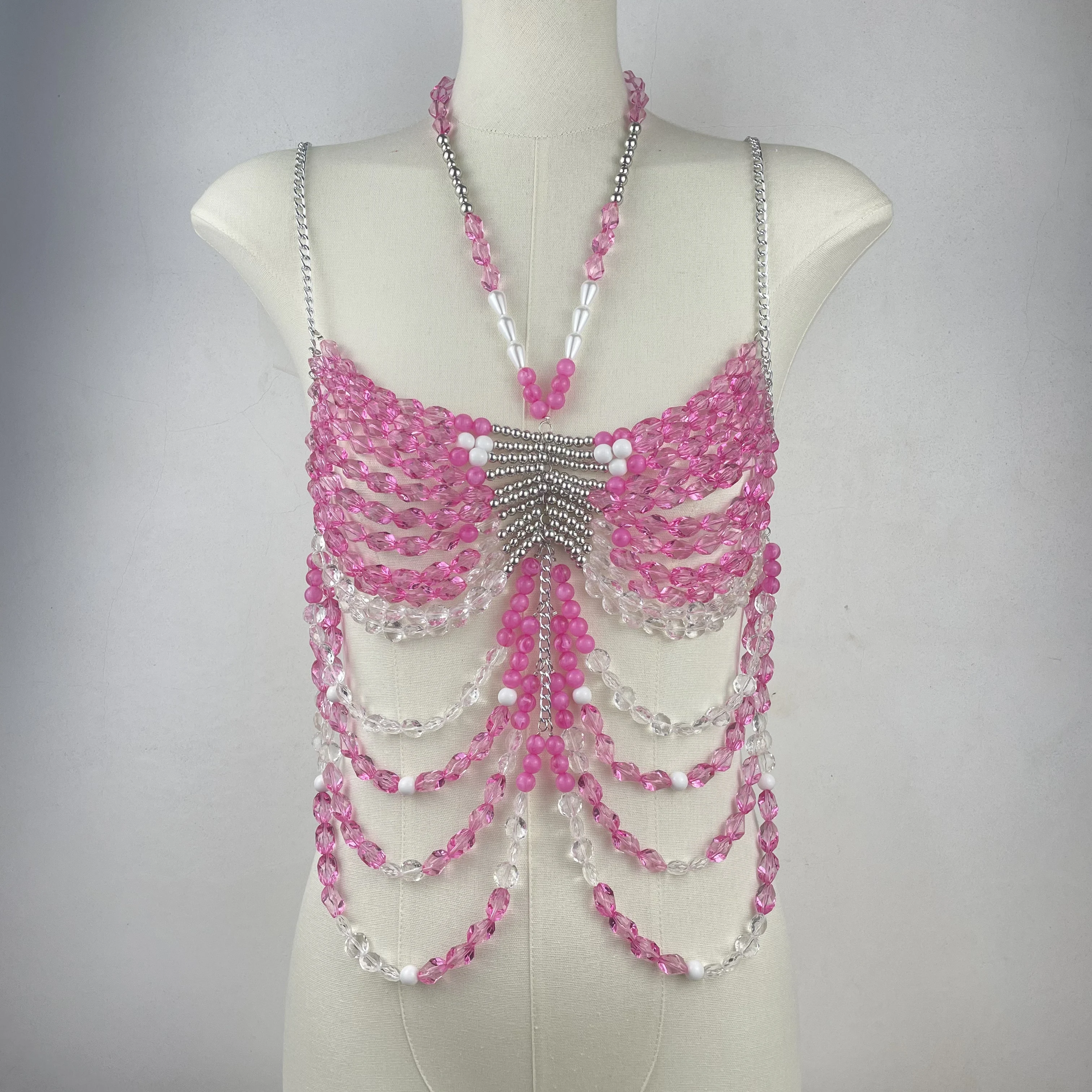 Ocean-Inspired Faux Pearl Tassel Body Chain Necklace-Style Beaded Bikini Cover-Up Multi-Layered Openwork Beach Necklace
Ocean-Inspired Faux Pearl Tassel Body Chain Necklace-Style Beaded Bikini Cover-Up Multi-Layered Openwork Beach Necklace