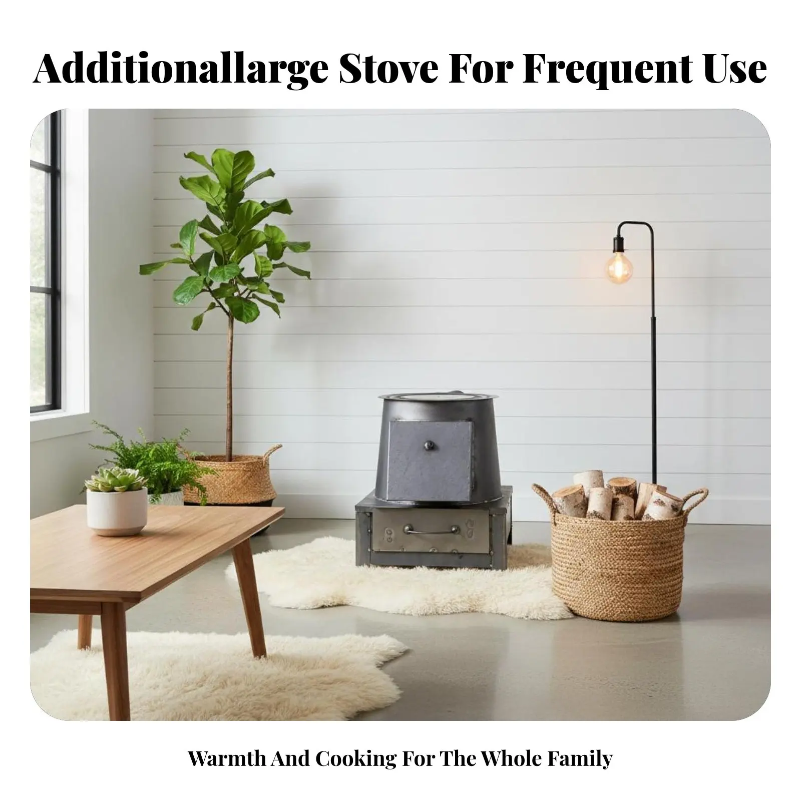 Large Wood Stove, Steel Heating Fireplace, Indoor Winter Home Cooking Heater
Large Wood Stove, Steel Heating Fireplace, Indoor Winter Home Cooking Heater