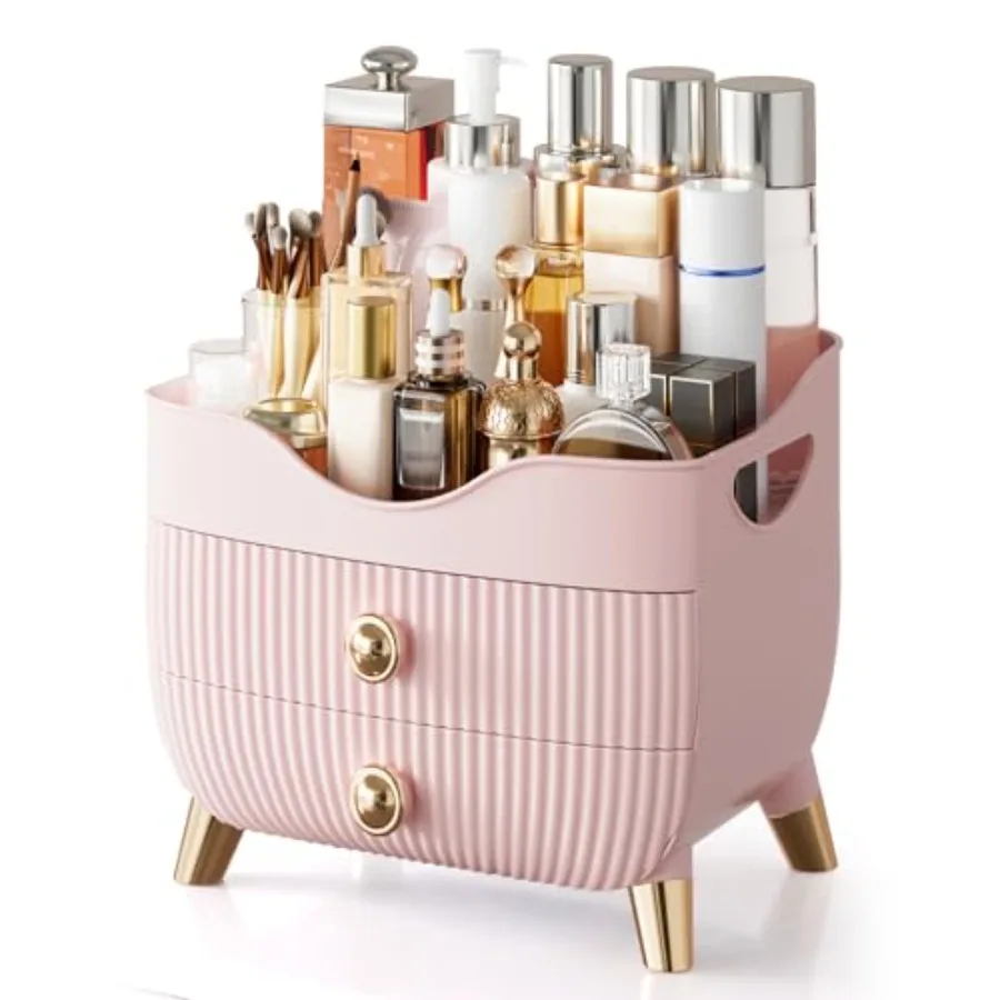 Makeup Organizer Countertop, Large Capacity Skincare Cosmetic Organizer for Vanity with 2 Drawers, Cosmetic Display Cases Makeu
Makeup Organizer Countertop, Large Capacity Skincare Cosmetic Organizer for Vanity with 2 Drawers, Cosmetic Display Cases Makeu