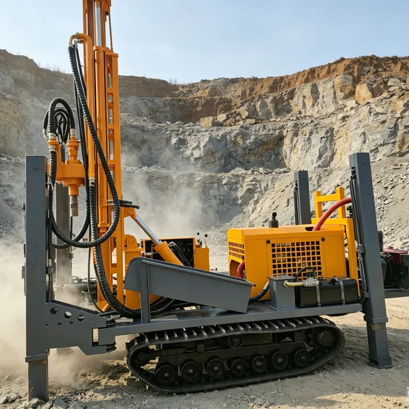 Customized DTH Pneumatic Rig Crawler Wheel 160-1000M Fast Precise Drilling Water Well Drilling Rig
Customized DTH Pneumatic Rig Crawler Wheel 160-1000M Fast Precise Drilling Water Well Drilling Rig