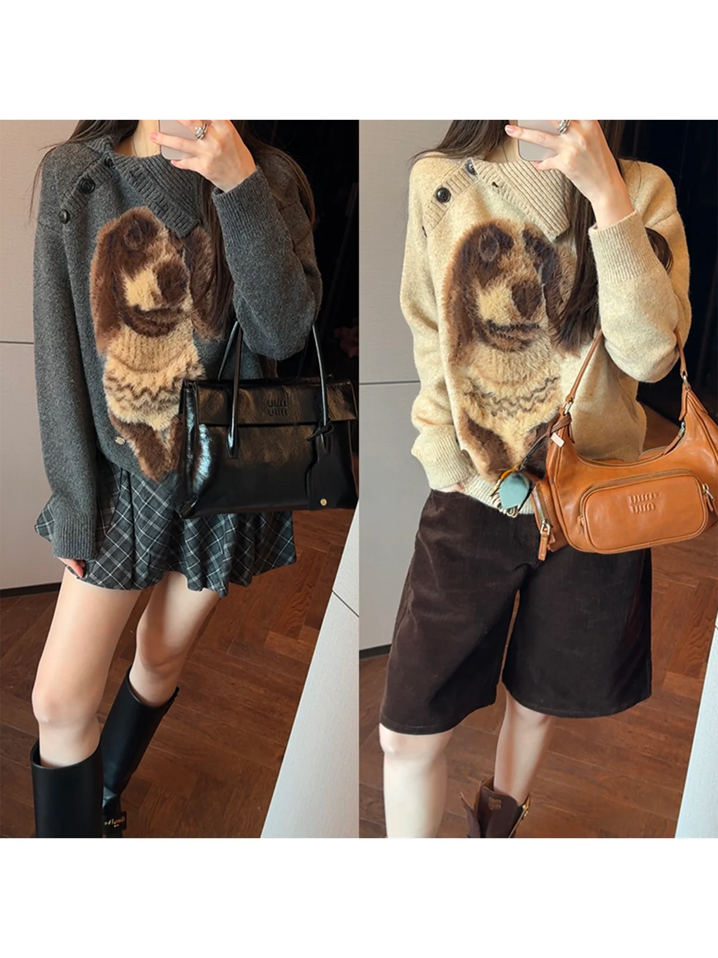 Faionable Retro Dog Sweater Loose Overhead Knitwear Women's Design Sensation Korean Sle Turn-down Collar Anti-ageing
Faionable Retro Dog Sweater Loose Overhead Knitwear Women's Design Sensation Korean Sle Turn-down Collar Anti-ageing