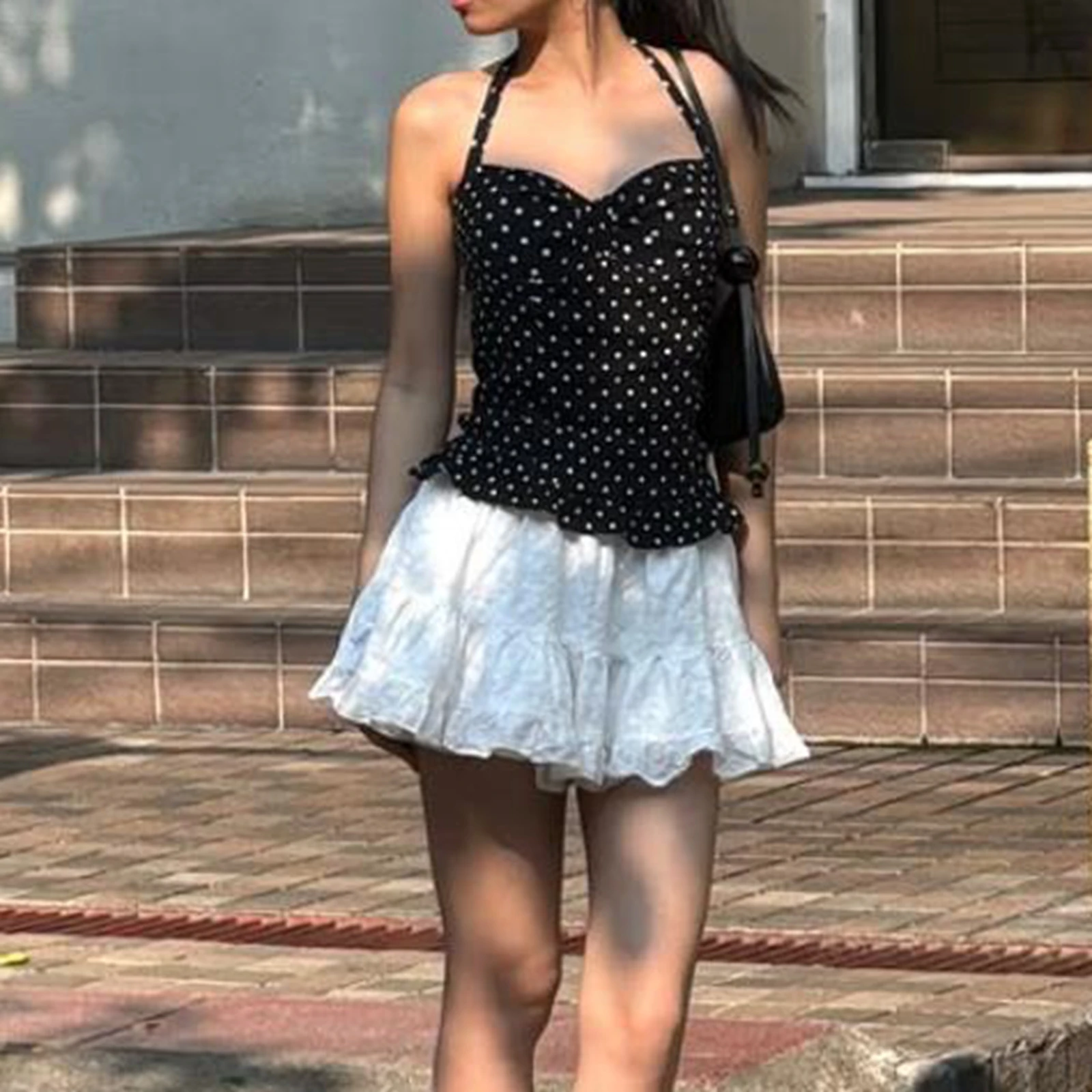 Women Y2K Spice Up Your Wardrobe with our Polka Dot Halter Neck Top - Available in Black, White, or Multi-color Options - S-XL
Women Y2K Spice Up Your Wardrobe with our Polka Dot Halter Neck Top - Available in Black, White, or Multi-color Options - S-XL
