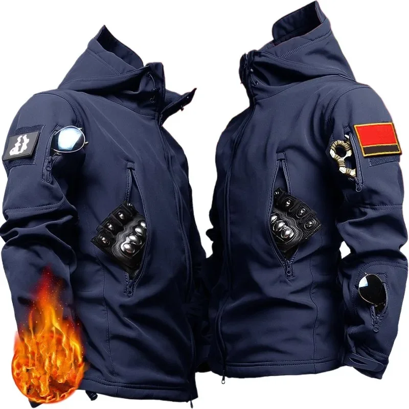 5XL6XL Autumn Thicken Camo Suit Waterproof Tactical Training Set Multi-pocket Hooded Jacket Fleece Pants Outdoor Hunting 2-piece
5XL6XL Autumn Thicken Camo Suit Waterproof Tactical Training Set Multi-pocket Hooded Jacket Fleece Pants Outdoor Hunting 2-piece