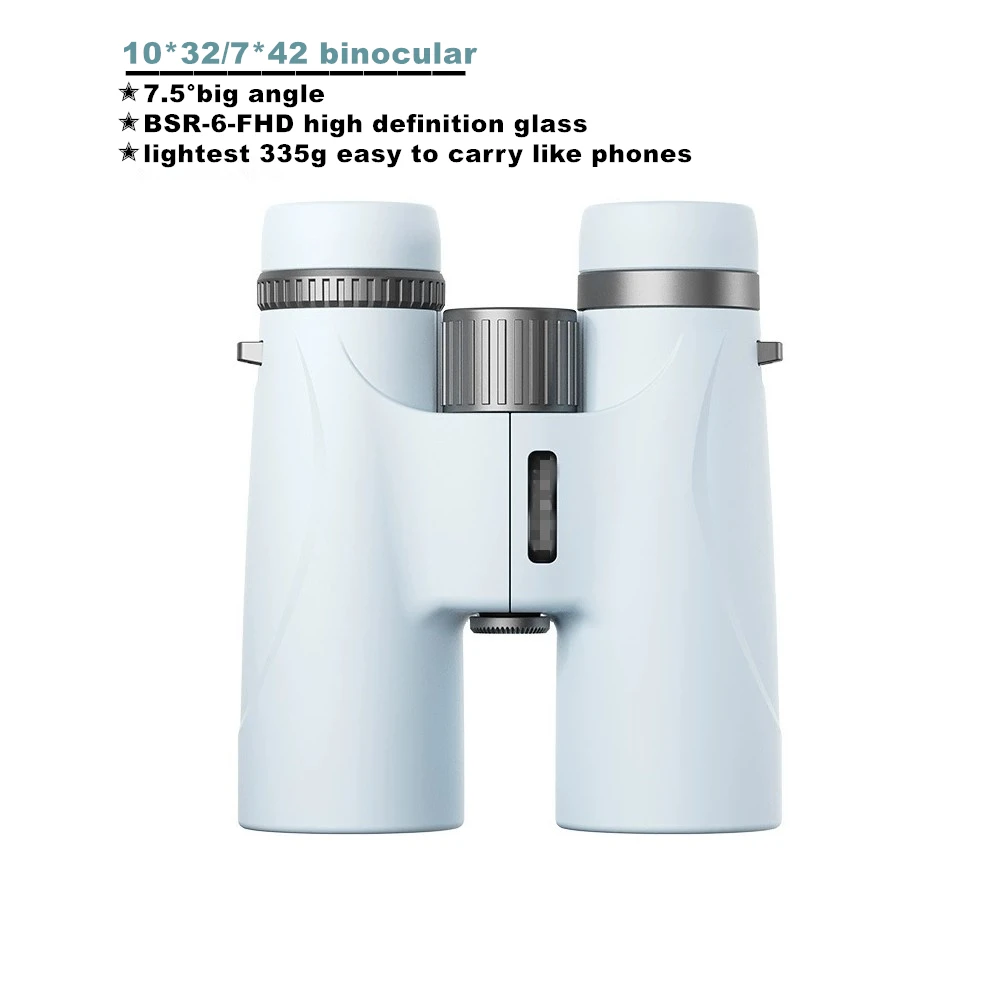 High Quality 10x32 FMC Roof Prism HD Portable Telescope Light Blue Binocular 7x42 Big Angle Bird Watching Travel Concert Sports
High Quality 10x32 FMC Roof Prism HD Portable Telescope Light Blue Binocular 7x42 Big Angle Bird Watching Travel Concert Sports