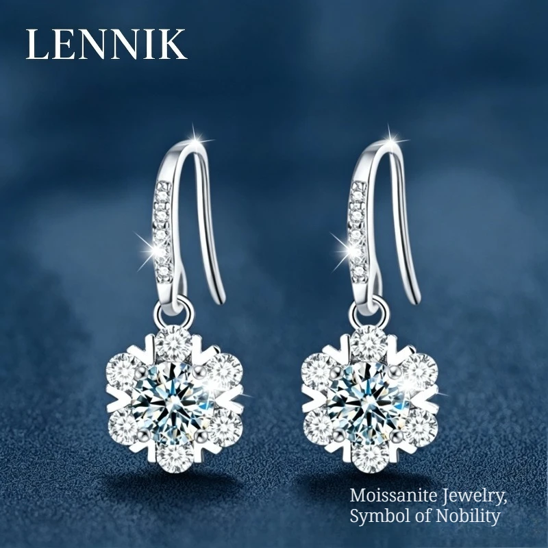 LENNIK Moissanite Jewelry Earrings Premium Sense 925 Silver Ins Korean Edition New Snowflake Earrings
LENNIK Moissanite Jewelry Earrings Premium Sense 925 Silver Ins Korean Edition New Snowflake Earrings
