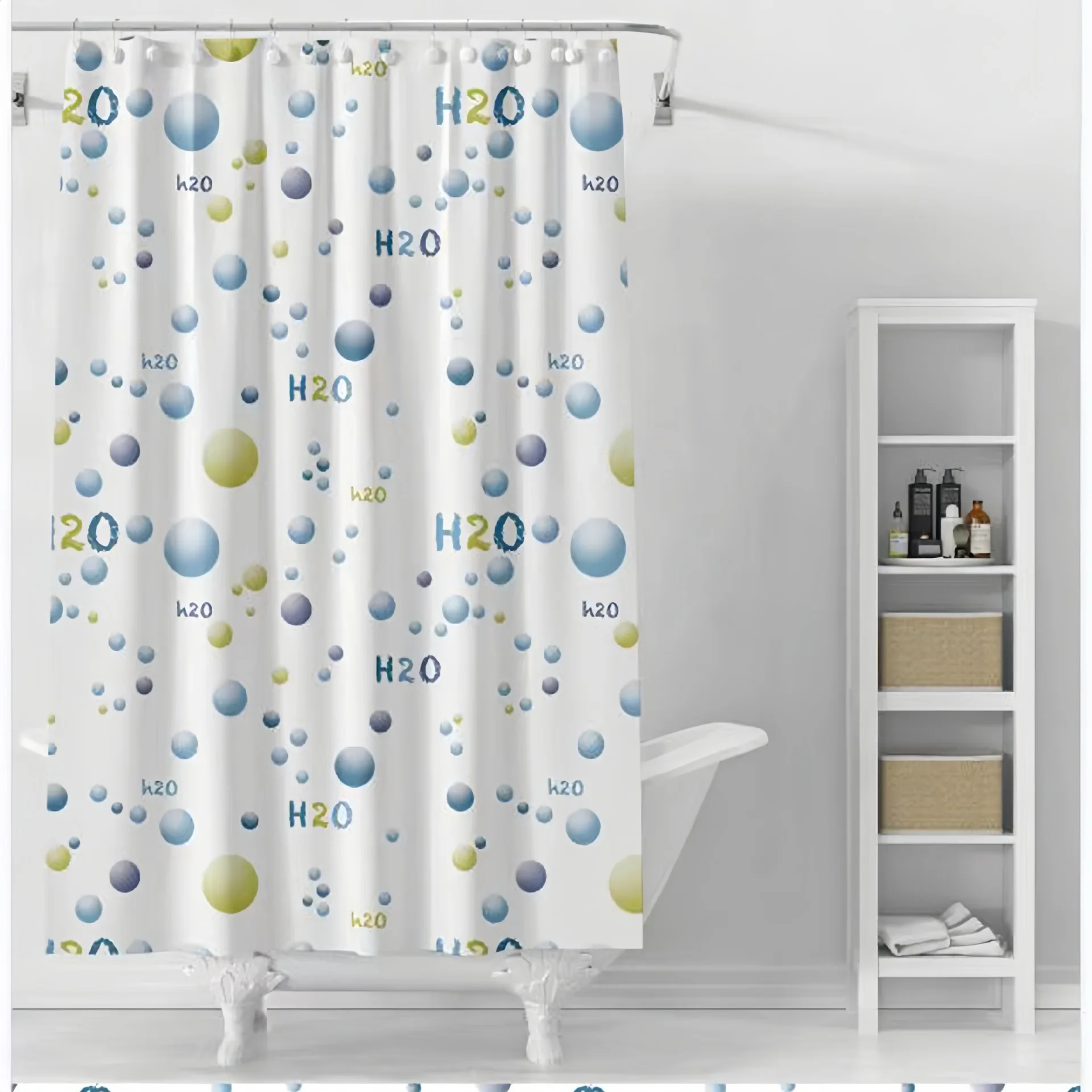 Shower Curtains H2O Water Print Modern Style Bathroom Curtain 180cm PVC with Hooks Waterproof 71 Inches Shower Curtain Daily
Shower Curtains H2O Water Print Modern Style Bathroom Curtain 180cm PVC with Hooks Waterproof 71 Inches Shower Curtain Daily