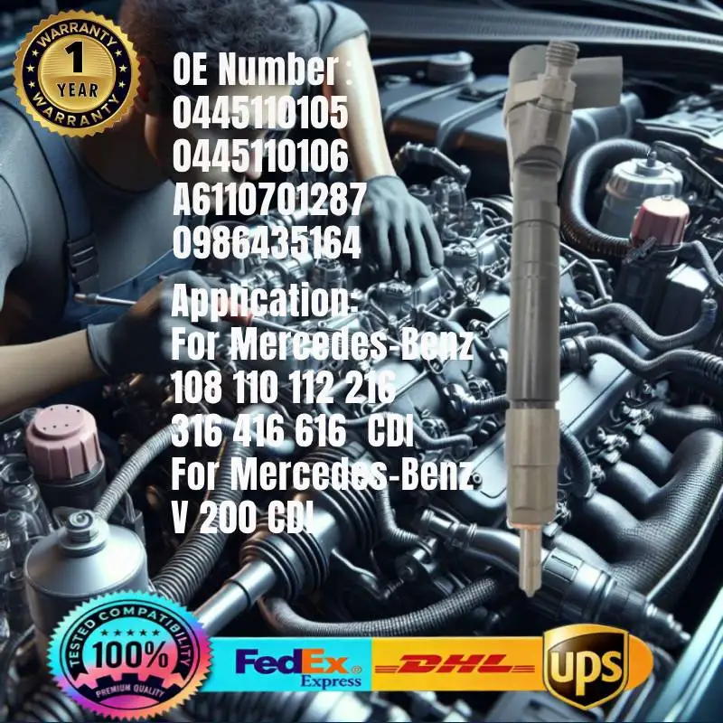 0445110105 0445110106 A611070128 0986435164 Common Rail Fuel Injector for Mercedes-Benz 108 112 216 316 416 616CDI
0445110105 0445110106 A611070128 0986435164 Common Rail Fuel Injector for Mercedes-Benz 108 112 216 316 416 616CDI