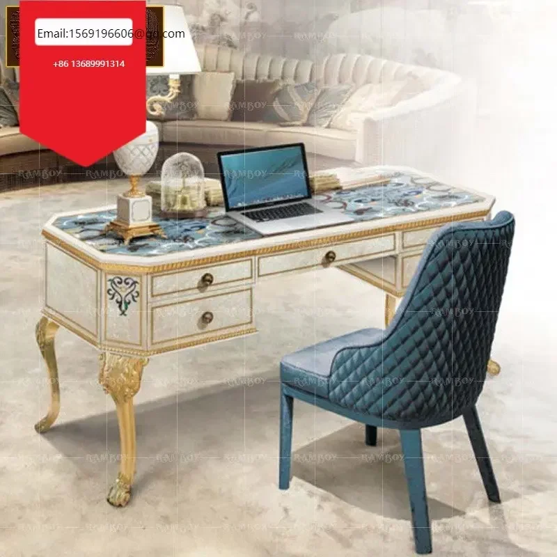 European style solid wood study suit combination court luxury shell parquet light luxury boss desk chair
European style solid wood study suit combination court luxury shell parquet light luxury boss desk chair